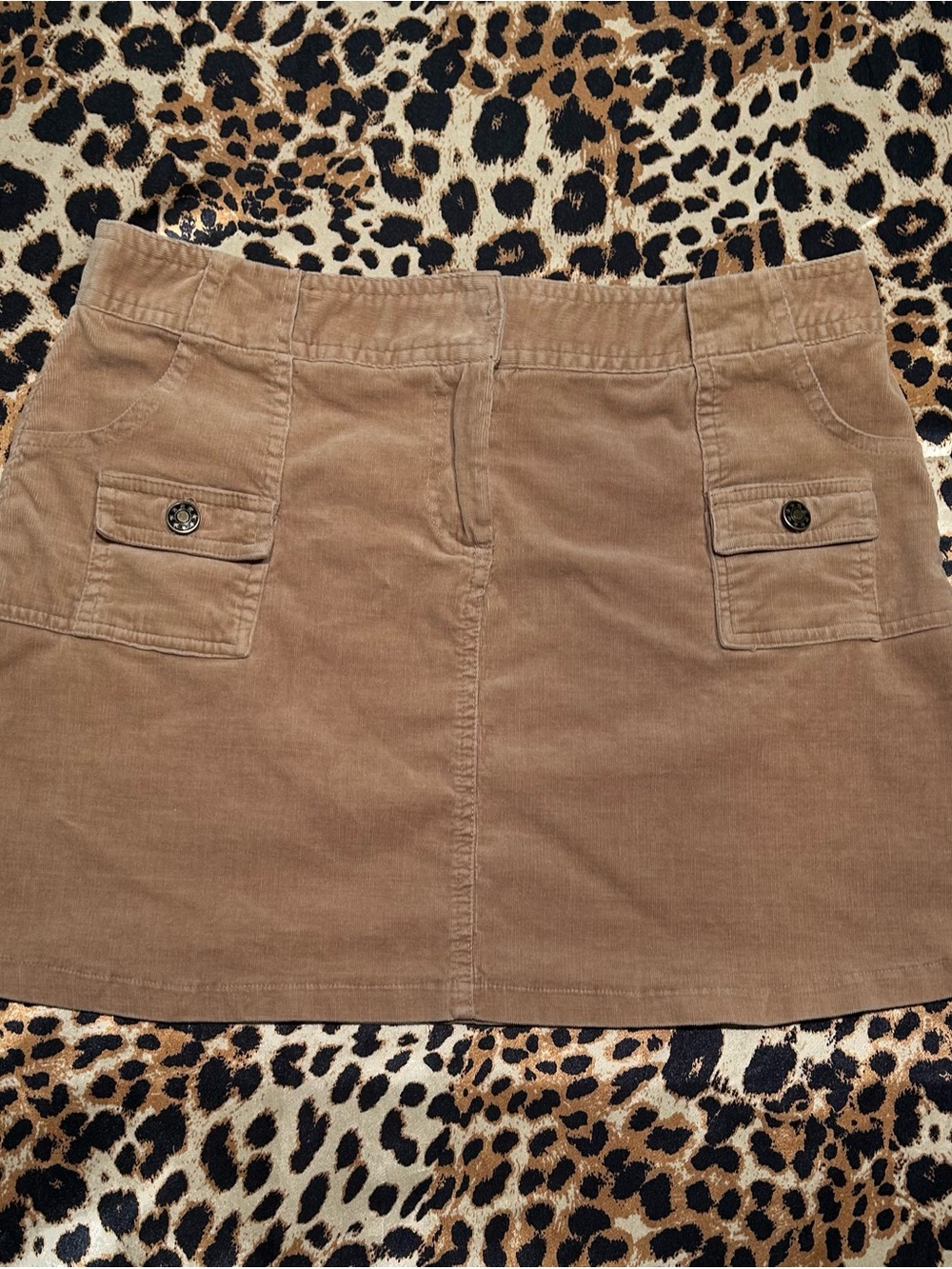 Vintage Y2K Exact Change! Tan Corduroy Skirt